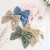 Hair Accessories Kids Headwear Gifts Butterfly Bowknote Baby Clips Barrettes Headdress Children Handmade Girls For Embroidery Solid