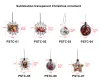 Sublimation Blanks Christmas Ornaments Acrylic plastic Snowflake ball DIY Christmas Tree Pendants Hanging Decorations Heat Press Ornament craft home