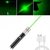 USB -laddning av grön laserpekare kraftfull Super Power Laser Pen 711 Red Dot 532nm Kontinuerlig linjejakt Laserutrustning