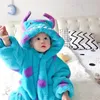 Pijama yürümeye başlayan bebek bebek pijama canavar net kırmızı sonbahar ve kış bebek kıyafetleri sevimli bebek hayvan onesie dinozor tulum pijama 231120