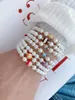 Strand 5PCS 6MM Bead Shell Bracelet Fashion Charm Women Lady Jewelry Cute Nice Pretty Wedding Birthday Gift