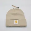 Bonnet d'hiver classique pour hommes et femmes, bonnet chaud de marque, européen et américain, Double couche en tricot plié, chapeau en laine pour femmes