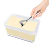 Garrafas de armazenamento Caixa de manteiga com cortador grande alimento de queijo espalhador de prato coberto de prato com alimentos mais nítidos