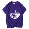 Мужские рубашки Синь Йи футболка высокое качество 100 смешная хлопковая лунная чистящая печать летняя повседневная прохладная шейка для шеи мужская футболка мужчина 230421