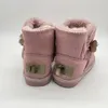 Ug g barn australia mini klassisk knapp designer stövlar barn pojkar flickor spädbarn snö stövel päls fluffig vinter varm ungdom stora barn skor småbarn baby tossor