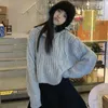Dames Truien Herfst 2023 Winterkleding Voor Vrouwen Koreaanse Mode Harajuku Trui Persoonlijkheid Zoete Vintage Twist Holle Gebreide Vrouw