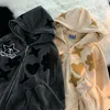 Sweats à capuche pour hommes Sweatshirts Y2K Zipper Sweat à capuche Harajuku Kawaii Vêtements surdimensionnés à capuche femmes 2023 Hot New Cute Broderie Pattern Jacket Coat T231121