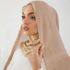 Foulards Hijabs Imstant Avec Casquettes Casquette À Couverture Complète Et Hijab En Mousseline De Soie