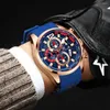 Relojes de pulsera Moda para hombres Militares Deportes al aire libre Reloj de cuarzo Ocio Calendario de esfera grande Reloj luminoso Correa de silicona para estudiantes