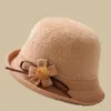 Bérets en laine feutre seau chapeaux dames melon mode Vintage élégant arcs bassin chapeau pêcheur britannique hiver femme