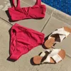 Women's Swimwear High Waist Bikini Set 2023 V-neck Women Push Up Swimsuit Female Sexy Summer Biquinis Bathing Suit Bather Beach Wear