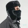 Bérets Soviétique Cap Trapper chapeau fourrure épaisse en peluche chauffante pour la chasse au ski