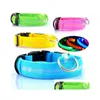 Dog Collars Leashes Nylon Pet Collar Led Light Night Safety Lightup Flashing Glow In The Dark Cat For Small Dogs Drop Delivery Hom Dhszx