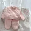 Clothing Sets 2023 Autumn Winter Children Clothes Set Boys Girls Coral Velvet Plush Thickened And Warm Fur Two Piece Pajamas