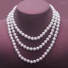 Łańcuchy słodkowodne perel naszyjnik z okrągłym opalizującym białym białym wysokiej jakości can67