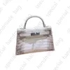 Himalayan 28cm tote real shinny Niloticus crocodile shoulder bag brand purse luxury handbag fully handmade fuchsia color wax line stitching contact for details