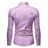 Men's Casual Shirts Floral Shirt Prom Disco Night Club Long Sleeve And Blouses For Men Medieval Clothing Party Stage Halloween Costume