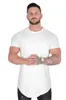 Mens T-Shirts Gym T-shirt Men Short sleeve Cotton T-shirt Casual blank Slim t shirt Male Fitness Bodybuilding Workout Tee Tops Summer clothing 230420