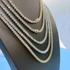 4 -миллиметровая теннисная цепь Bling Hiphop Dewelry Mice Out 5a Diamond Dass Brass Tennis Chain Set Set для мужчин