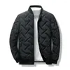 Men's Jackets KOODAO Winter Puffer Outdoor Turn-down Collar Casuals Coat Cotton Clothing Black/Green/Grey