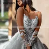 Robes de soirée manches longues robe de bal courte 2023 col rond perles perles appliques illusion dos anniversaire graduation robe de gala