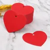 Party Supplies 50/100pcs DIY Love Heart Shaped Tag Kraft Paper Blank Card för bröllop födelsedag Holiday Cake Flower Gift Custom Label