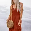 Casual Dresses Women Button Decoration Mini Dress 2023 Summer Solid Color Sleeveless A-Line Fashion Party Beach sundress