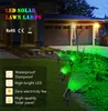 잔디밭 램프 태양열 스포트라이트 조건 조명 벽 라이트 야외 IP65 방수 3M 케이블 자동 온/오프 정원 마당을위한 4 개의 따뜻한 흰색