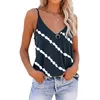 Camisoles Tankları Kadınlar V Boyun Çizgili Spagetti Kayışı Camisole Casual Tank Tops Kolsuz Bluz Gömlekleri Racerback Basic Cami Tee Sesli Yaz 230421