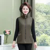 Women's Vests Spring Autumn Women Tank Top Embroidery Pocket Sleeveless Short Jacket Cotton Vest Middle Aged Female Waistcoat 5XL