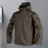 Jaquetas masculinas homens primavera outono jaqueta prendedor fita manga elegante com capuz trench coat windbreaker com bolsos zíper para