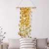 Decoratieve bloemen 2,2 m gouden nepbladeren rotan kunstmatige druifbloem wijnstok lotusblad 12 stuks woondecoratie bruiloftsfeest hangende klimop