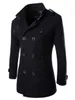 Mélanges de laine pour hommes, automne hommes Boutique noir gris classique couleur unie manteaux chauds épais Extra Long Trench Coat veste masculine 231120