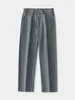 Men's Pants Summer Slacks Breathable Polyester Korean Fashion Half-wide Tunic Straight Hip Hop Streetwear Men