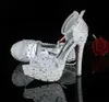 Scarpe eleganti Splendidi PIZZI Strass Matrimonio Per Sposa Donna Sandali estivi Open Toe Bellissimi tacchi alti