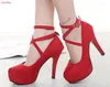 Chaussures Habillées Mode Femme Rouge Noir Escarpins Automne Talon Épais À Talons Hauts Femme La Tendance Des Talons Ultra Hauts
