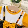 Robes de fille Imprimé Filles Court Bowknot Tournesol Princesse Toddler Dress Sleeve Baby DressSkirt