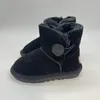 Ug g barn australia mini klassisk knapp designer stövlar barn pojkar flickor spädbarn snö stövel päls fluffig vinter varm ungdom stora barn skor småbarn baby tossor