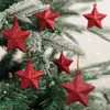 Christmas Decorations 6 Tree Decorative Arranged Horn Flashing Five Point Star Pendant 231121