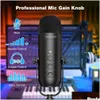 Microfones Microphones Professional USB Streaming Podcast PC Microphone Studio Cardioid Condenser Mic Kit With Boom Arm för inspelning av OTPLU