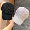 Casquettes de baseball 2022 Nouvelles femmes Chapeau de baseball brillant strass tricot casquette en maille femme Bling cristal décoration chapeau mode filles respirant soleil J230421