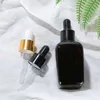 10 20 30 50 100ml Amber Square Glass Bottles with Eye Dropper Aluminum Cap Essential Oil Bottle for Lab Chemicals,Colognes,Perfume Jrhcx