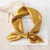 60X60cm Retro Designer Solid Colors Silk Scarf Headband for Women Fashion Long Handle Bag Scarves Paris Shoulder Tote Luggage Ribbon Head Wraps Fashion Style