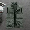 Men's Vests Warm Waistcoat Men Vest Cozy Winter Plush Sleeveless With Stand Collar Zipper Closure Pockets For Warmth