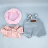 Strickjacke 30CM Plüschtiere Kleidung Anzug Mode Baumwolle Hosen T-Shirt Overalls Bär Halskette Miniatur Hut Baskenmützen für 1 6 Puppen Zubehör 231121