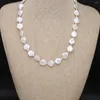 Chains Natural Irregular Flat Water Drop Shape Pearl Necklace Cultured Freshwater Baroque Beads For Jewelry Women Gift