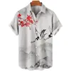 Men's Casual Shirts Summer Floral Chinese Style Short Sleeve Hawaiian For Men Plus Size Quick Dry Tops Tee Man Camisa 230421