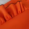 Kleider in Übergröße WUHE Essbarer Baumpilz Schwarz Gestreifte Seite Orange Bodycon Bandage Damen Kleid 2023 Bürodame Abendgesellschaft