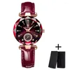 Relógios de pulso Sdotter 2023 Marca Mulheres Relógios Moda Praça Senhoras Relógio de Quartzo Pulseira Set Dial Verde Simples Rosa Malha de Ouro Luxo W