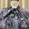 Casual Kleider Frühling Langarm Hohe Taille Gedruckt Große Schaukel Kleid Frauen Fliege Gürtel Vestidos Para Mujer Elegantes Y bonitos